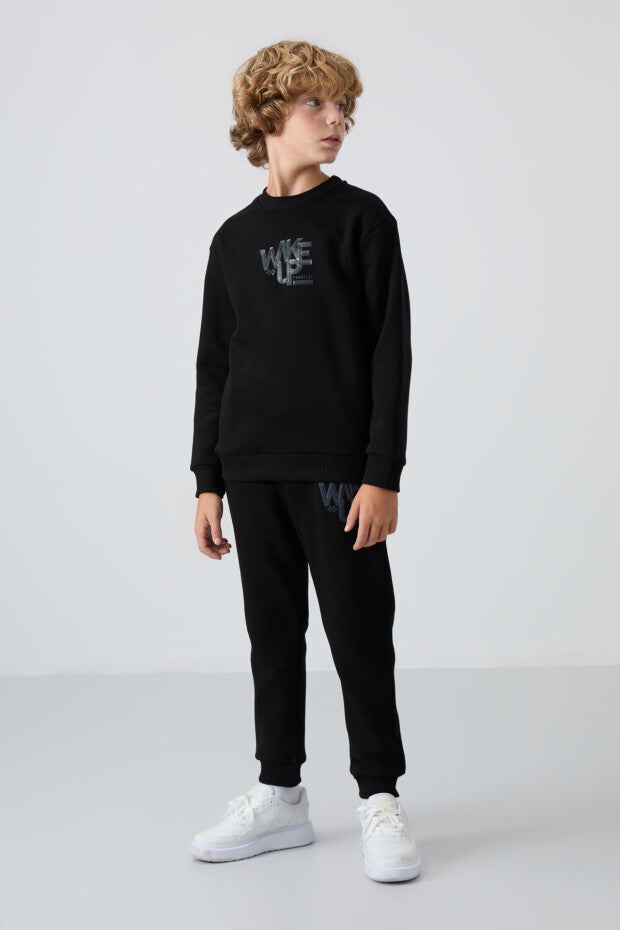 Siyah Wakeup Armalı Eşofman Takımı Erkek Çocuk