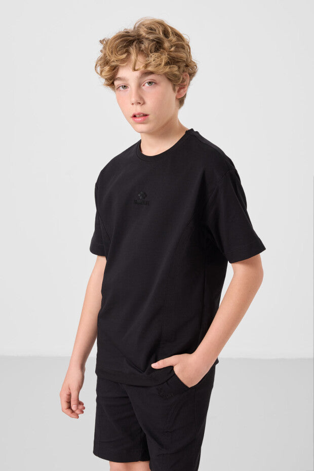 Erkek Çocuk Siyah Chino Şortlu Takım