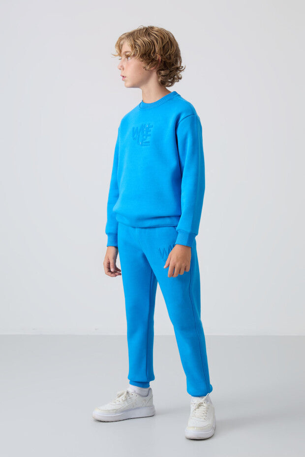 Mavi Pamuklu Wakeup Armalı Eşofman Takımı Erkek Çocuk