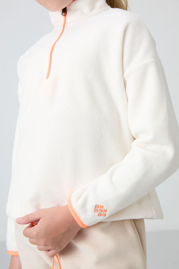 Kız Çocuk Ekru Sweatshirt