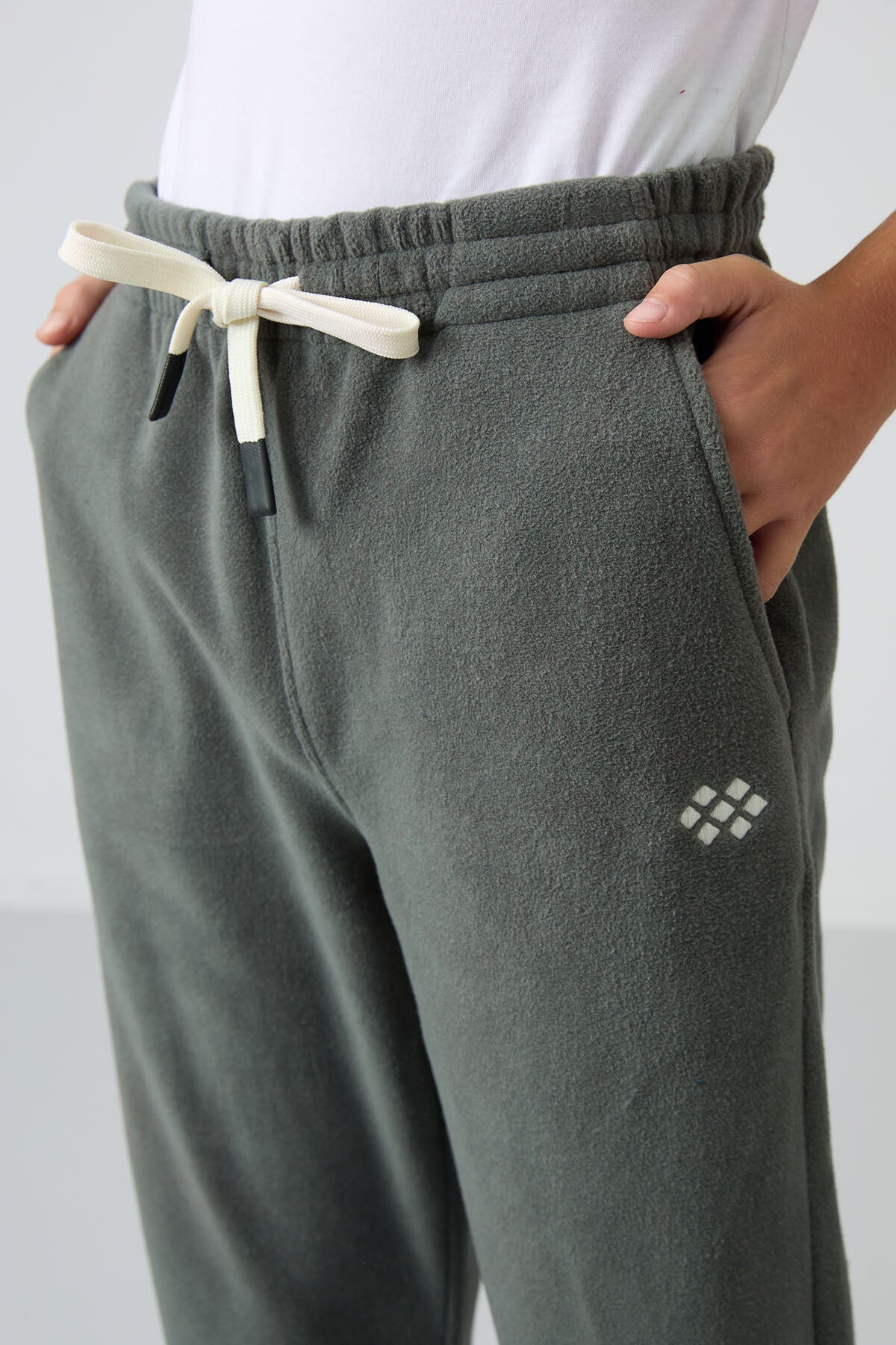 Haki Erkek Çocuk Polar Jogger Eşofman Altı