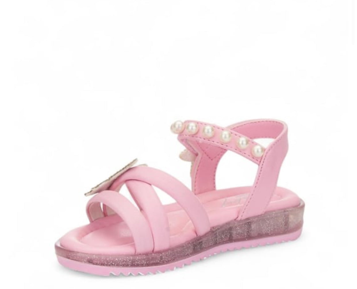 Kelebek Aksesuarlı Pembe Kız Çocuk Sandalet