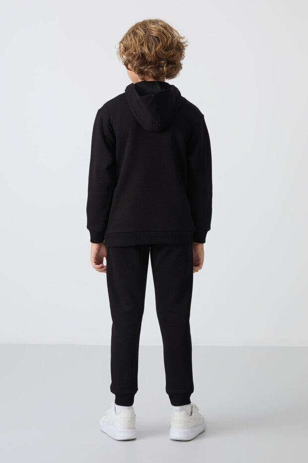 Siyah Kapüşonlu Eşofman Takımı