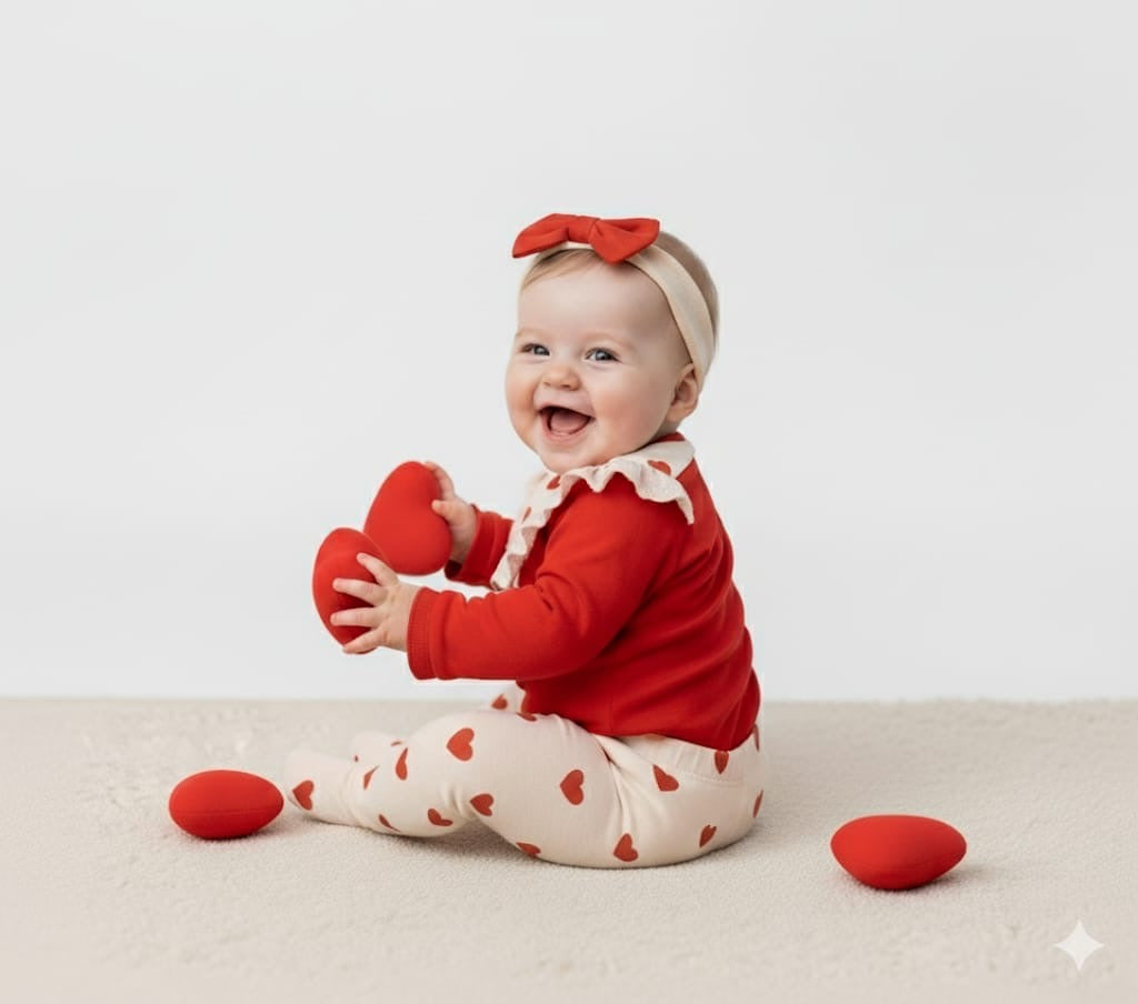 Kız Bebek 0-3 Ay Kişiselleştirilebilir Kalpli 7’li Set – Hastane Çıkışı Hediye Seti 3033MC