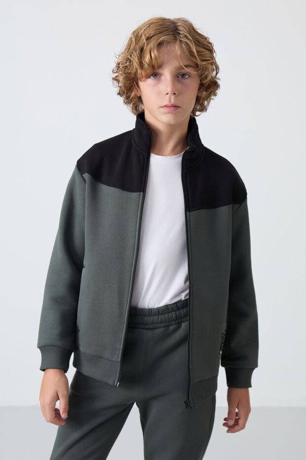 Haki Erkek Çocuk Pamuklu Eşofman Takımı