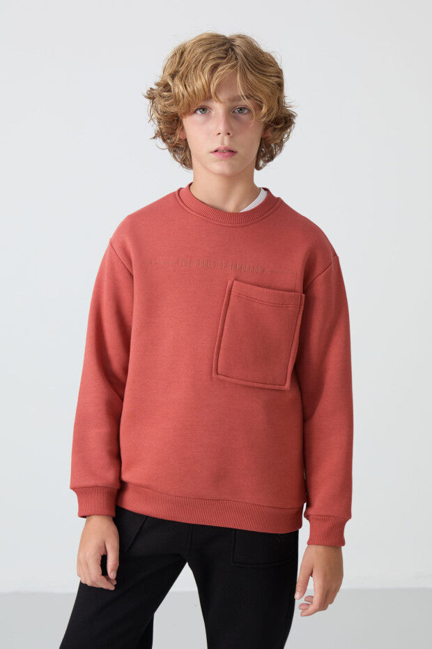 Kiremit Rengi Pamuklu Eşofman Takımı Erkek çocuk