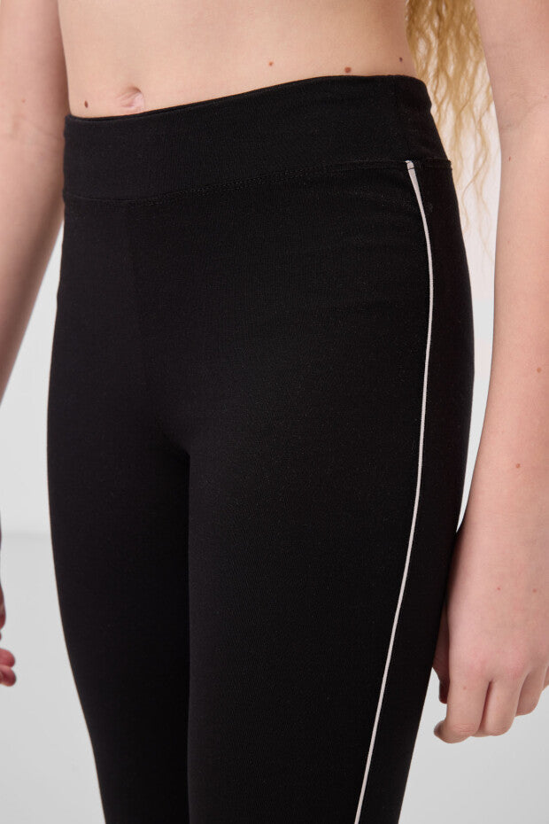 Siyah İspanyol Paça Tayt Taş Tshirt Takım