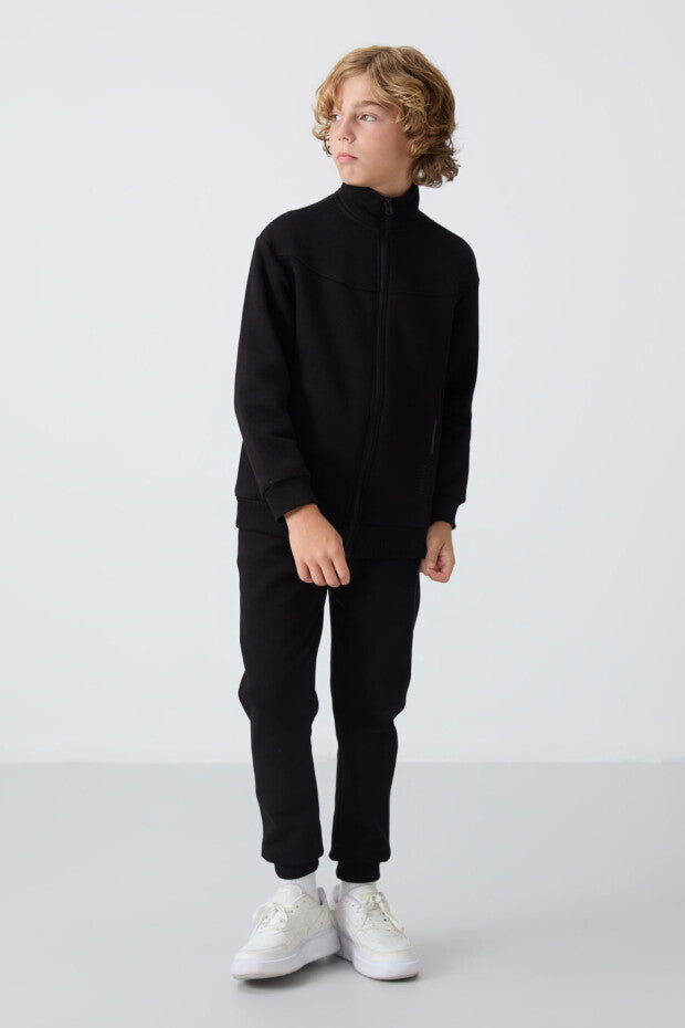 Siyah Pamuklu Eşofman Takımı Erkek Çocuk