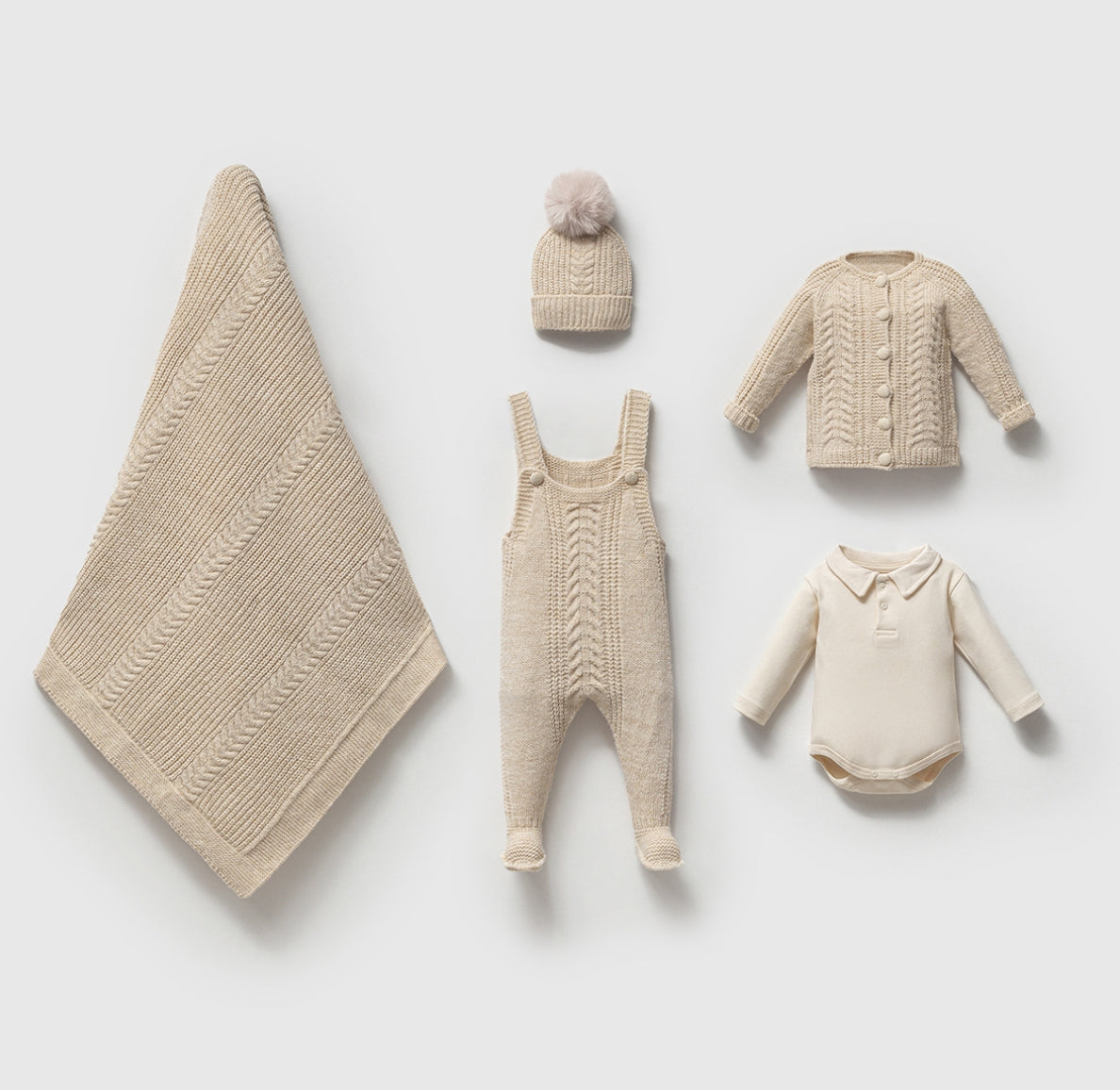 Kişiselleştirilebilir Yenidoğan 5’li Hastane Çıkışı Seti | Salopet, Bodysuit, Şapka, Hırka, Battaniye