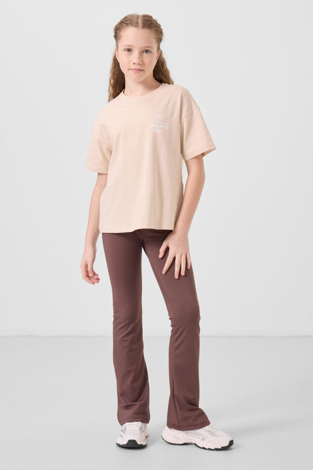 Kahve Rengi İspanyol Paça Tayt