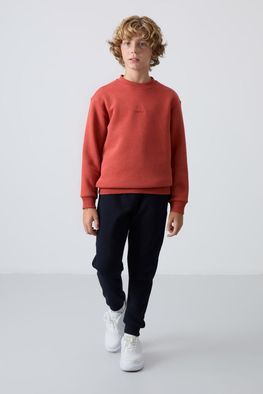 Kiremit Rengi Pamuklu Eşofman Takımı