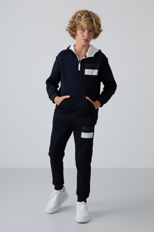 Erkek Çocuk Kapüşonlu Lacivert Takım