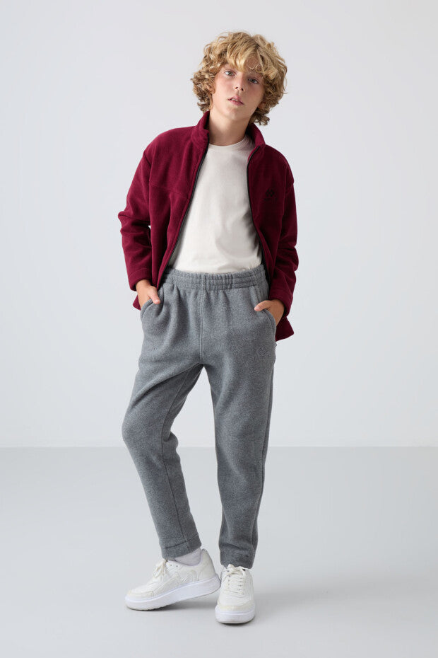 Gri Düz Paça Eşofman Altı Erkek Çocuka