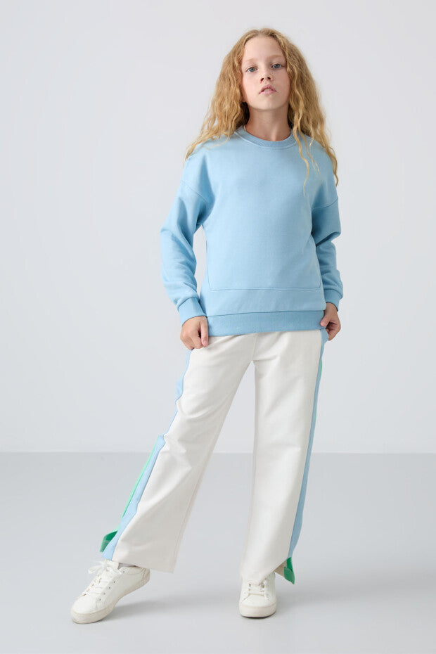 Kız Çocuk Soft Mavi Sweatshirt