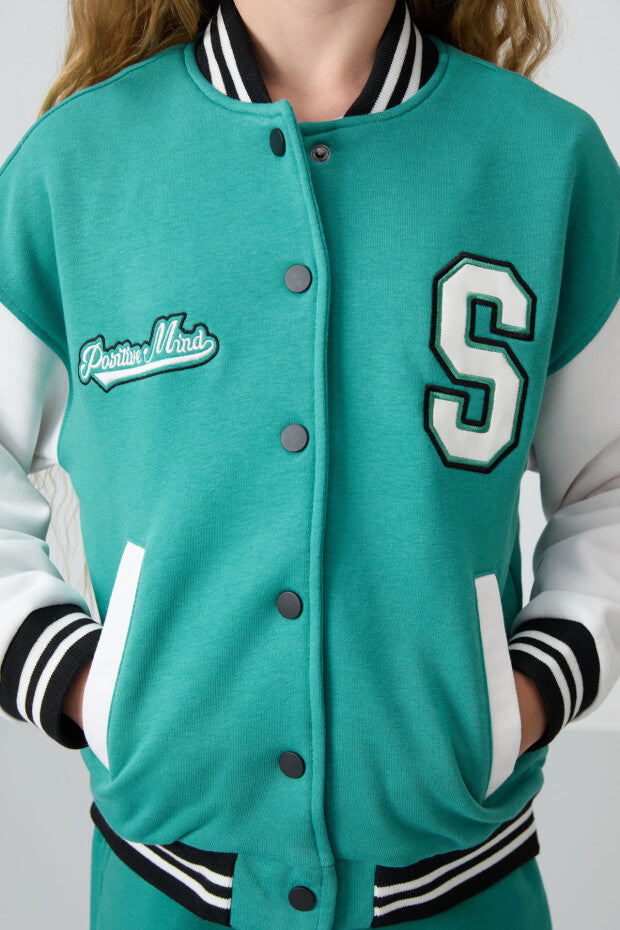 Su yeşili Kız Çocuk Kolej Ceket