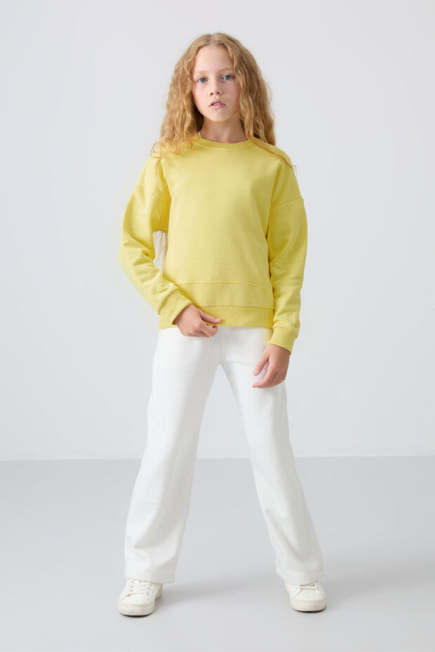 Sarı Kız Çocuk Sweatshirt