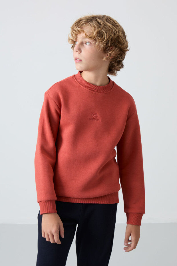 Kiremit Rengi Pamuklu Eşofman Takımı