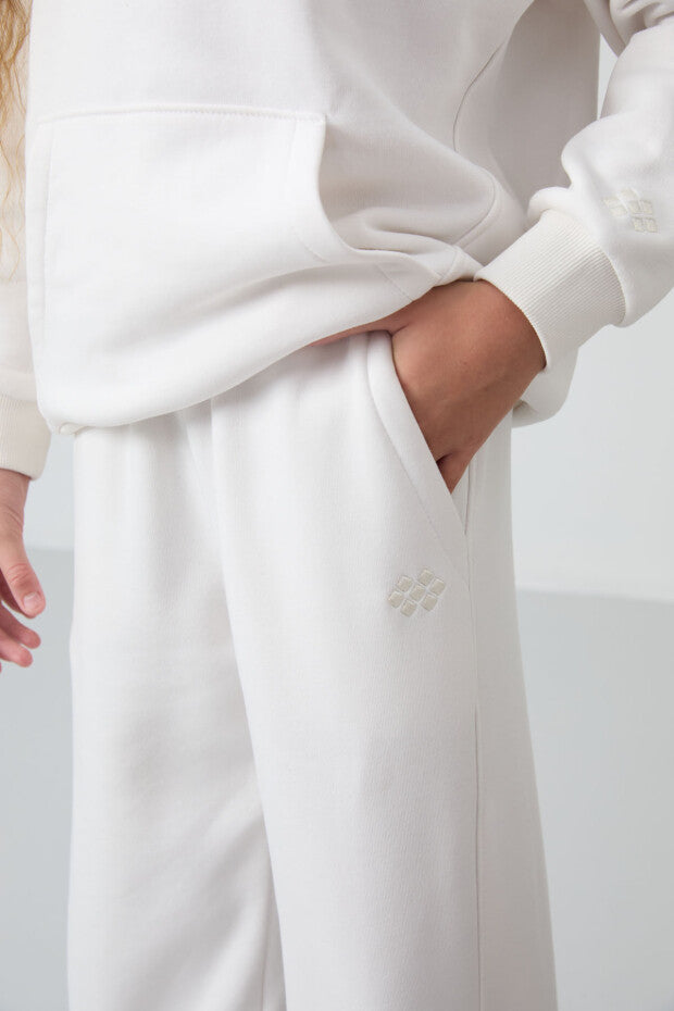 Ekru Şardonlu Kız Çocuk Eşofman Takımı