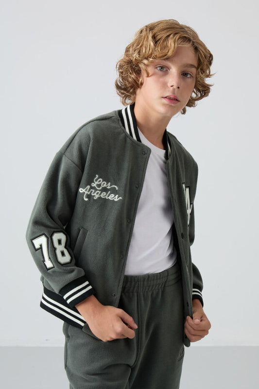 Haki Polar Kolej Ceketi Erkek Çocuk