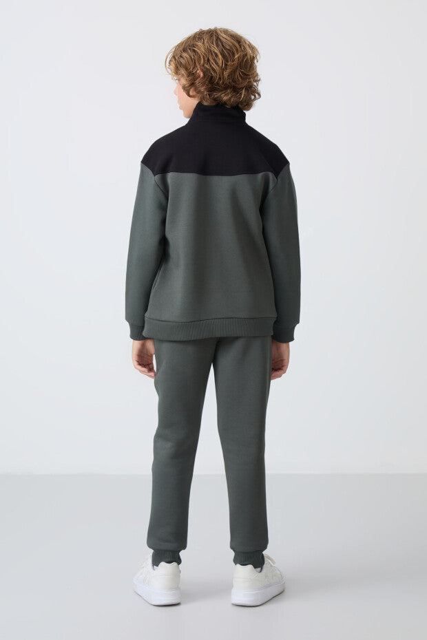 Haki Erkek Çocuk Pamuklu Eşofman Takımı