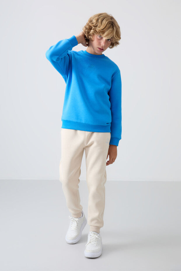 Bej Rengi Şardonlu Erkek Çocuk Eşofman Altı