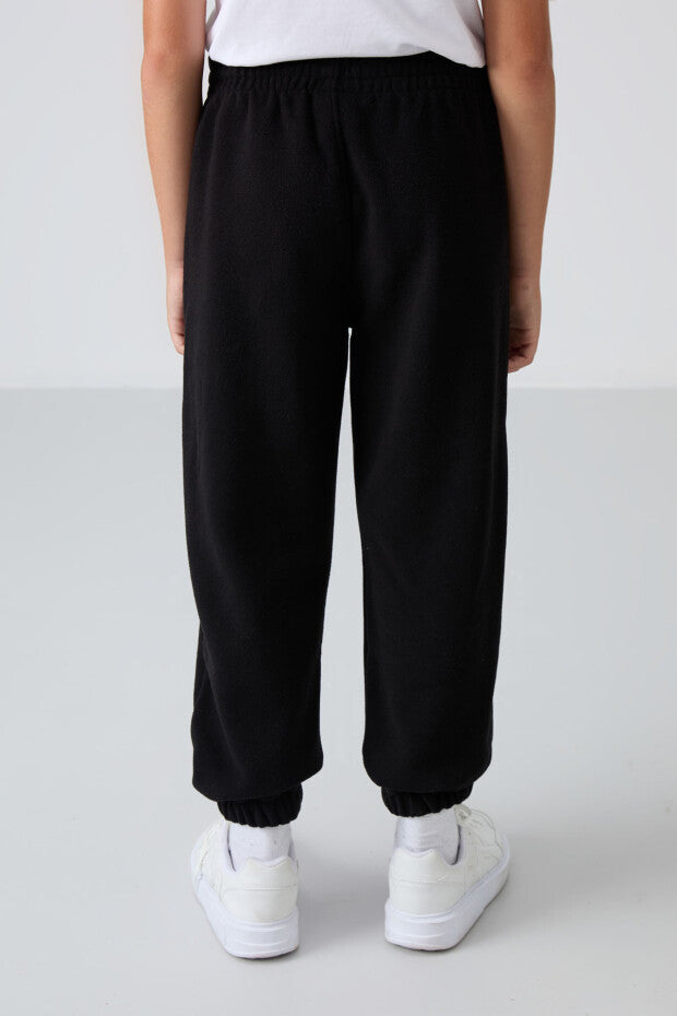 Siyah Jogger Polar Eşofman Altı Erkek Çocuk