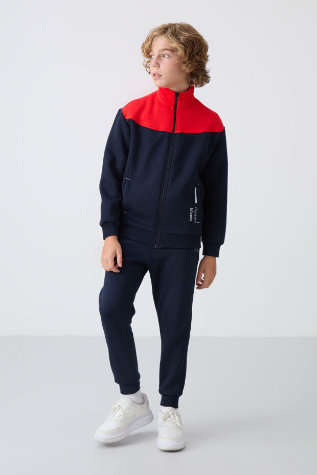 Lacivert Pamuklu Erkek Çocuk Eşofman Takımı