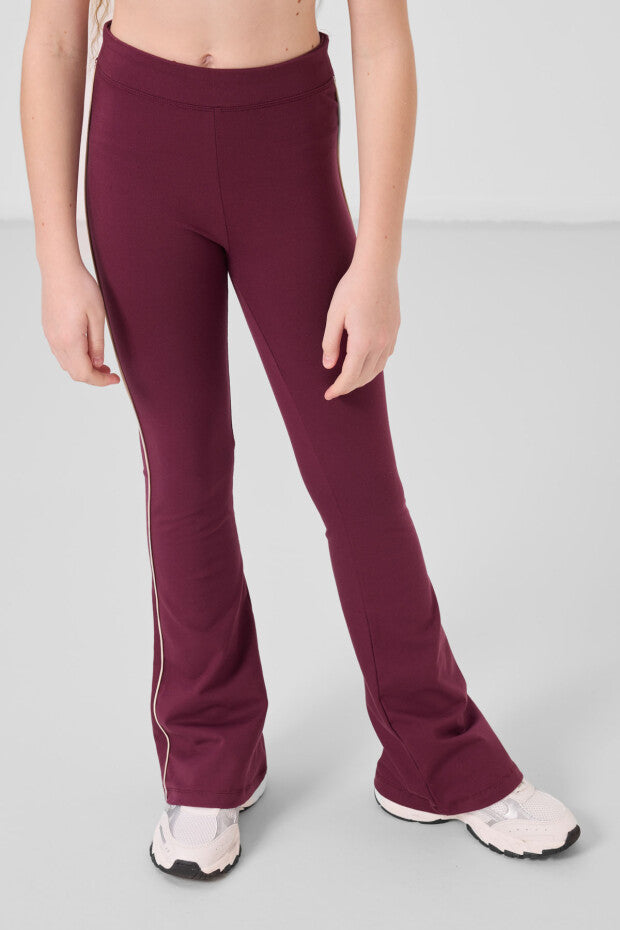 Bordo İspanyol Paça Tayt Tshirt Takım