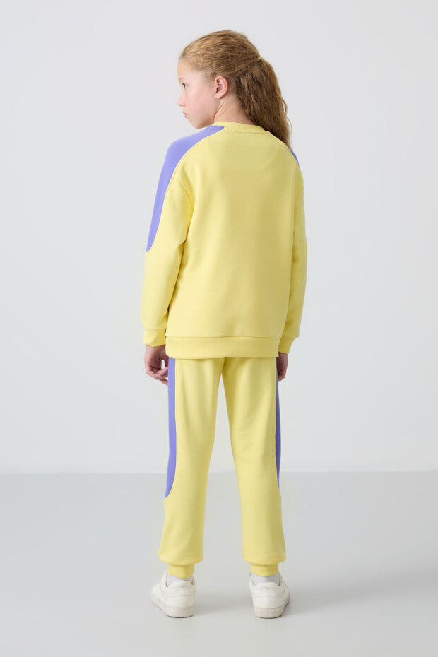 Kız Çocuk Sarı Chicago Baskılı Eşofman Takımı