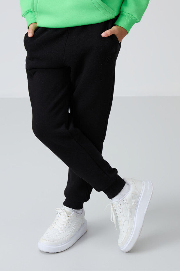 Siyah İçi Şardonlu Erkek Çocuk Eşofman Altı