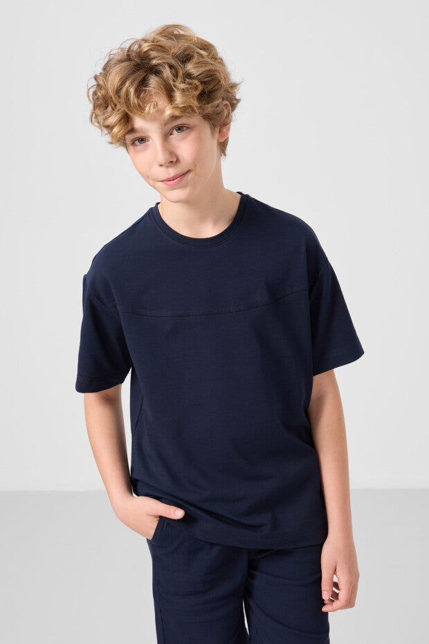 Erkek Çocuk Lacivert Şortlu Takım