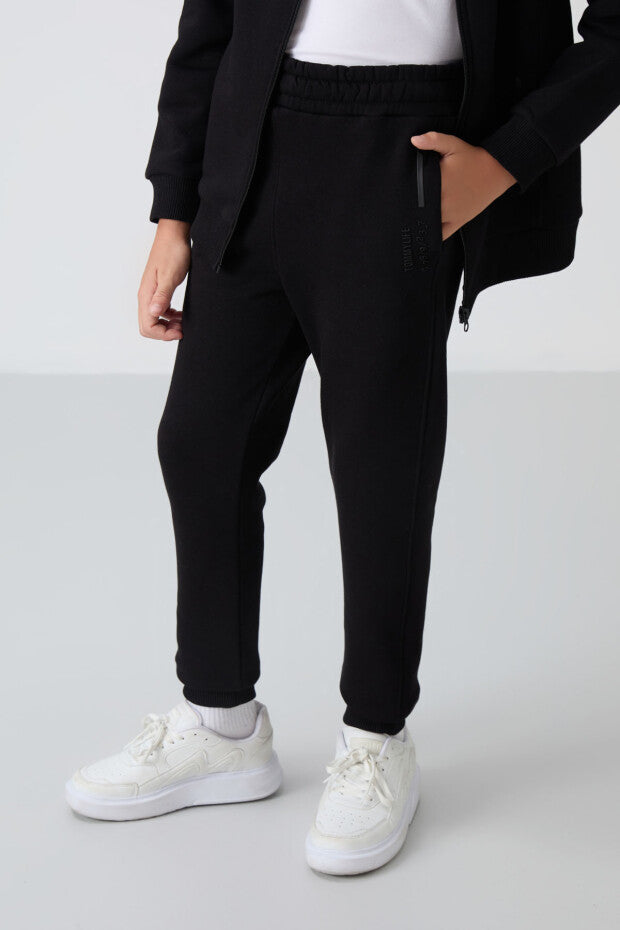 Siyah Pamuklu Eşofman Takımı Erkek Çocuk