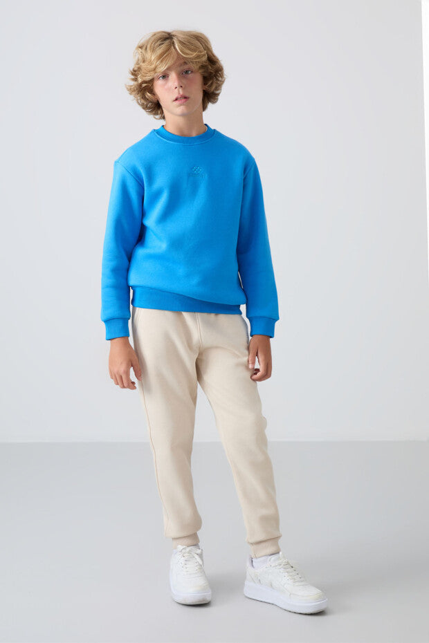 Mavi Erkek Çocuk Pamuklu Sweatshirt