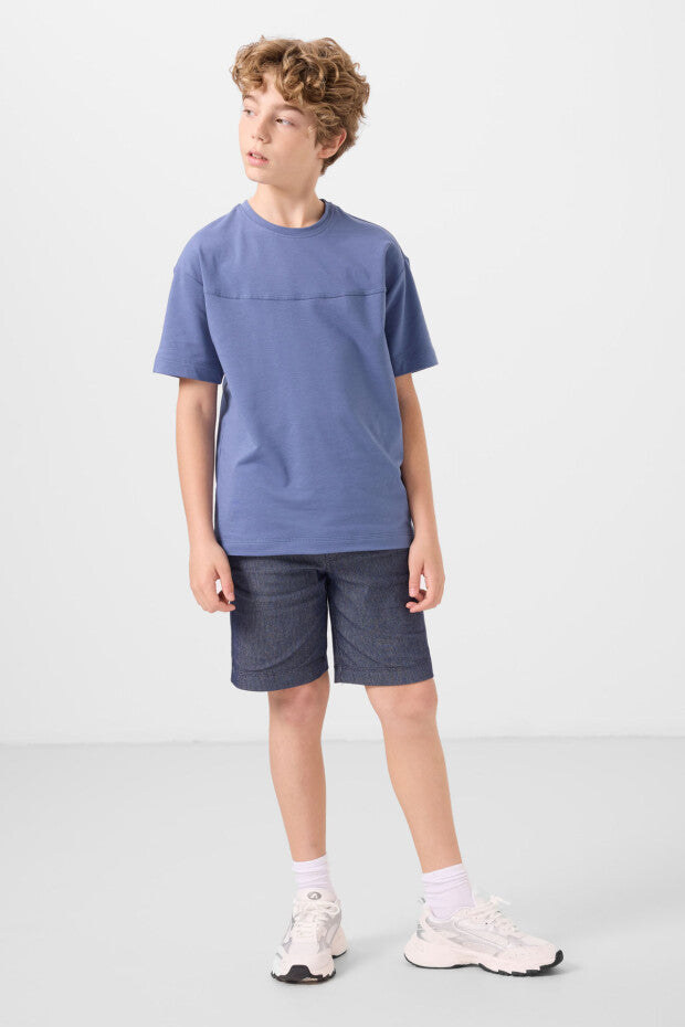 Erkek Çocuk Kot Şort Tshirt Takım