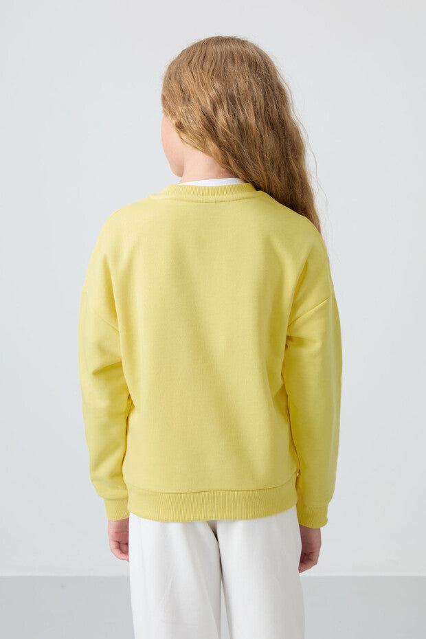 Sarı Kız Çocuk Sweatshirt
