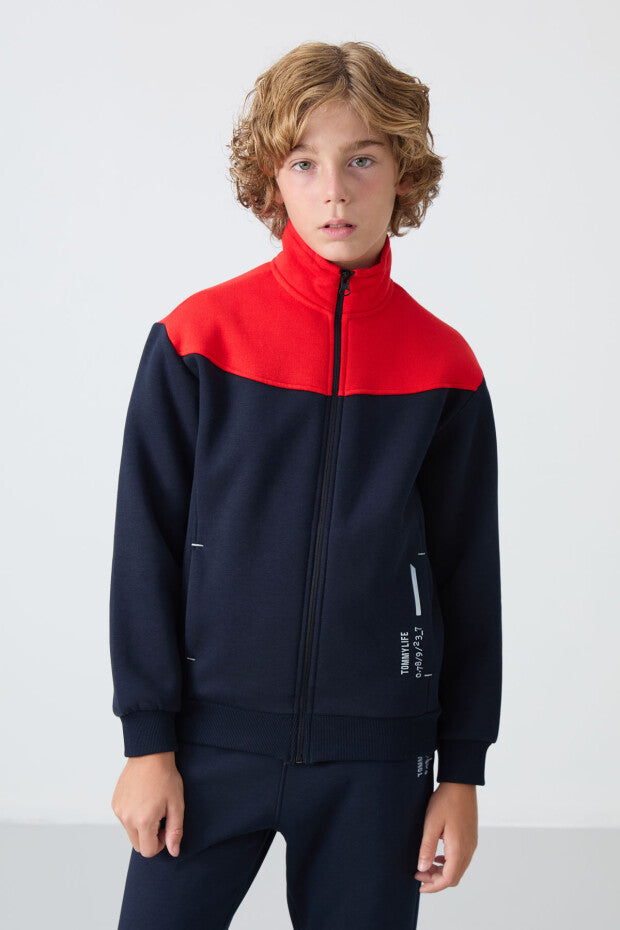 Lacivert Pamuklu Erkek Çocuk Eşofman Takımı