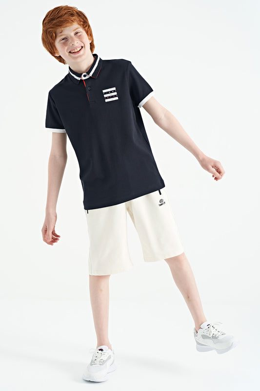 Lacivert Polo Yaka Erkek Çocuk Tshirt