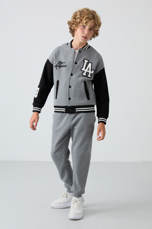 Erkek Çocuk Gri Kolej Ceketi