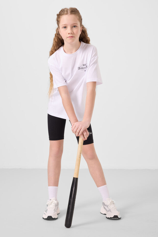 Siyah Tayt Beyaz Tshirt Takım Kız Çocuk