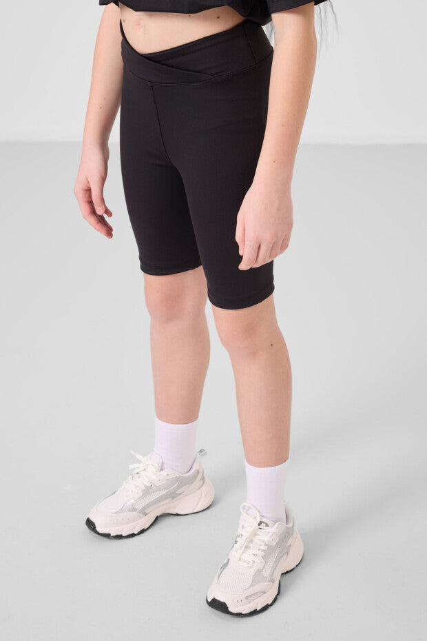 Siyah Spor Tshirt KısaTayt Takım