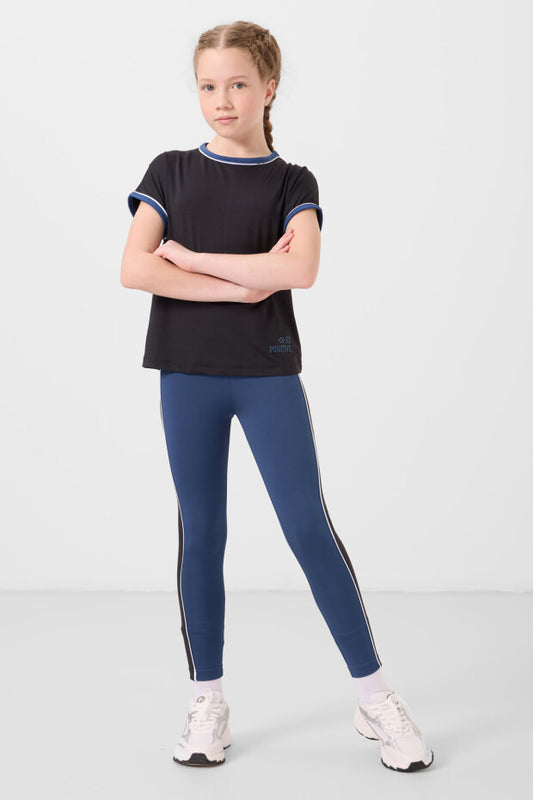 Kız Çocuk Şeritli Tayt Tshirt Takım