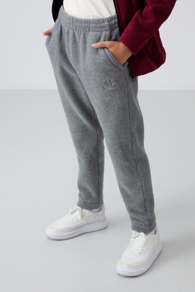 Gri Düz Paça Eşofman Altı Erkek Çocuka