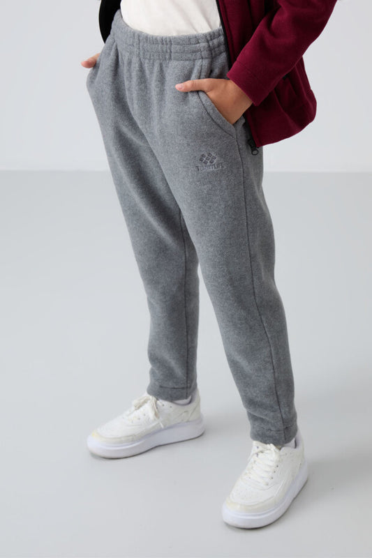 Gri Düz Paça Eşofman Altı Erkek Çocuka