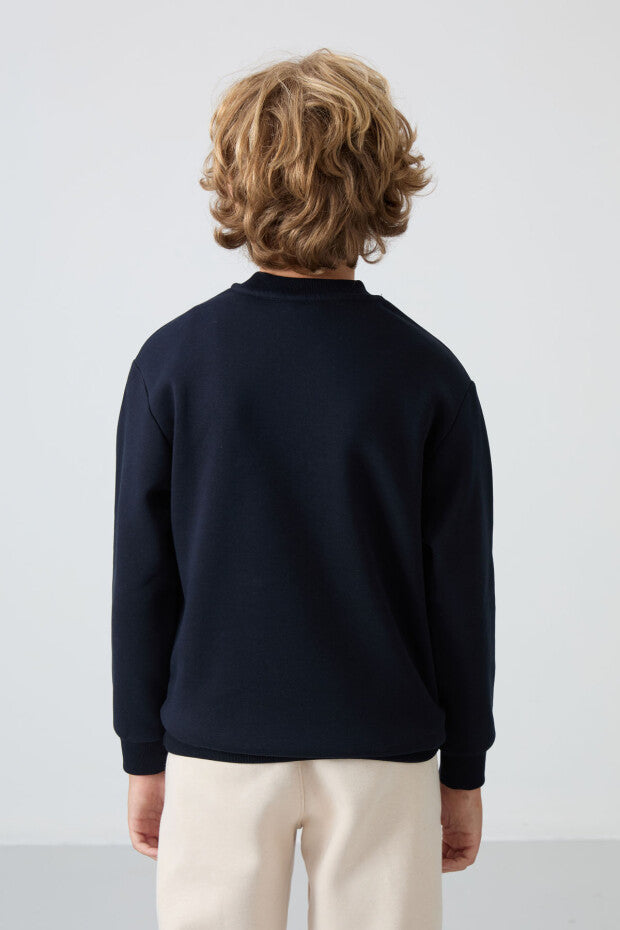 Lacivert Pamuklu Erkek Çocuk Sweatshirt