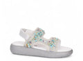 Beyaz Kalın Tabanlı Taşlı Kız Çocuk Sandalet