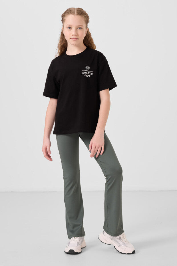 Kız Çocuk Haki İspanyol Paça Tayt