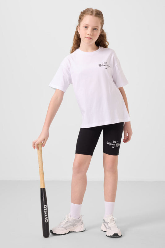 Siyah Tayt Beyaz Tshirt Takım Kız Çocuk