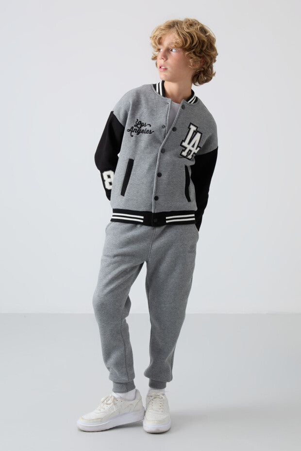 Erkek Çocuk Gri Kolej Ceketi