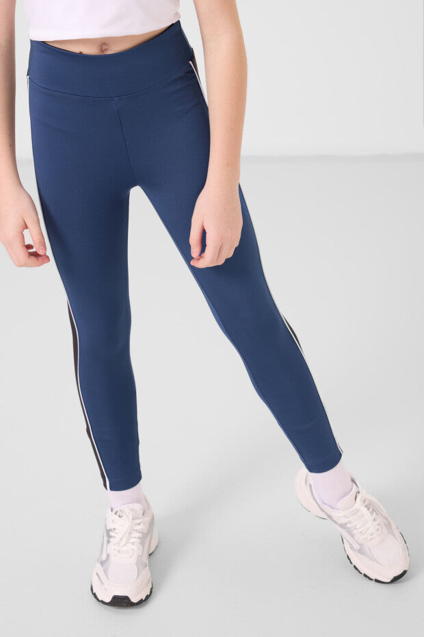 Kız Çocuk Şeritli Tayt Tshirt Takım