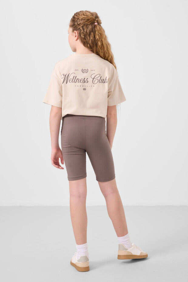 Bej Kahve Kısa Tayt Takım